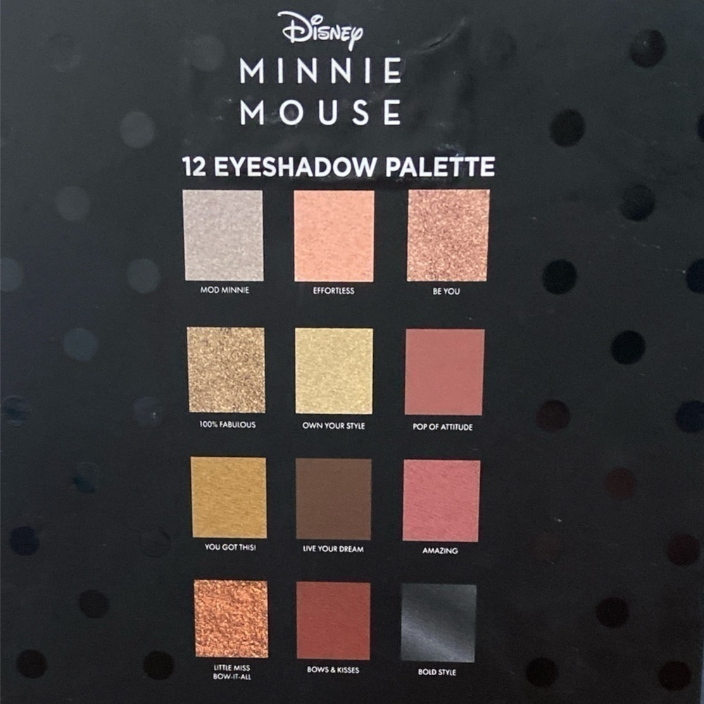 NEW Disney Minnie Mouse 12 pan Eyeshadow Mirror Palette Disneyland Princess - Picture 8 of 10